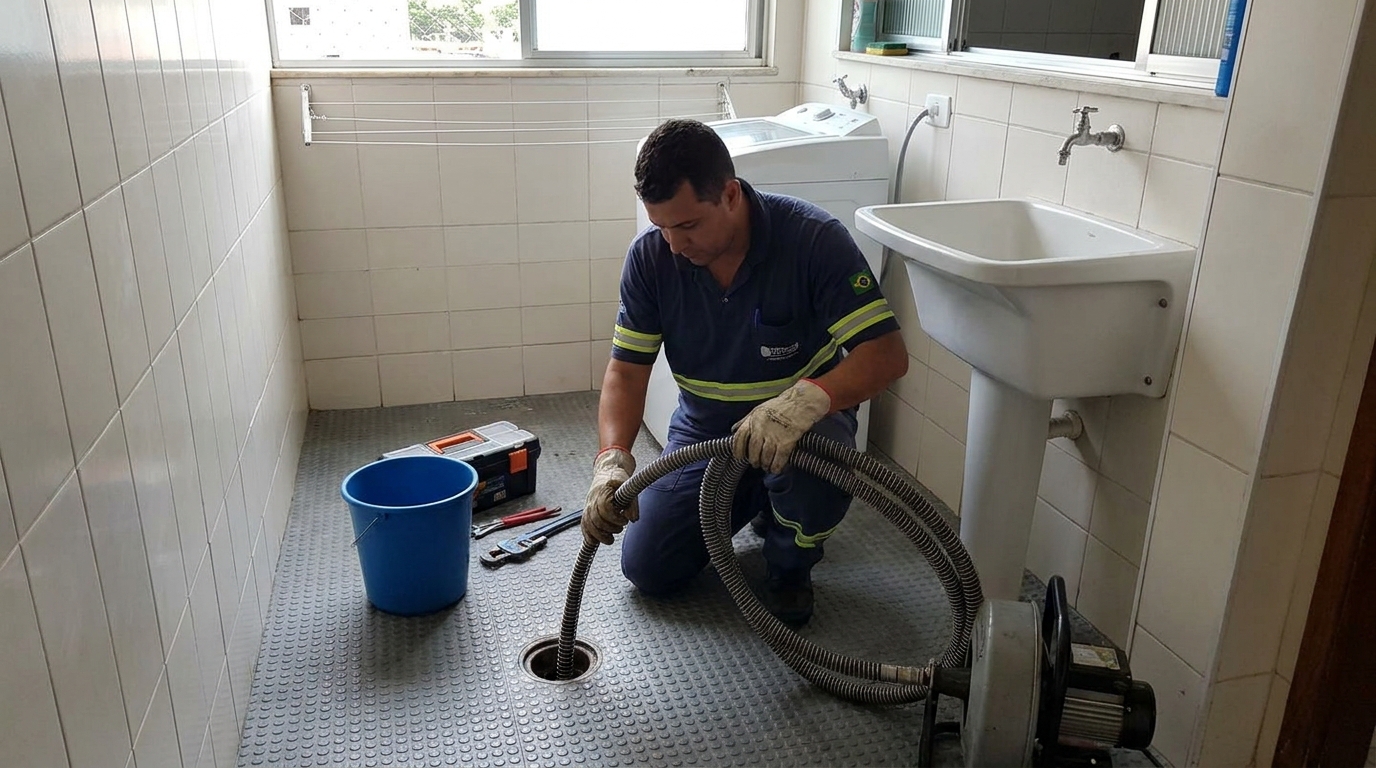 Desentupimento de ralo residencial em Cuiabá‑MT