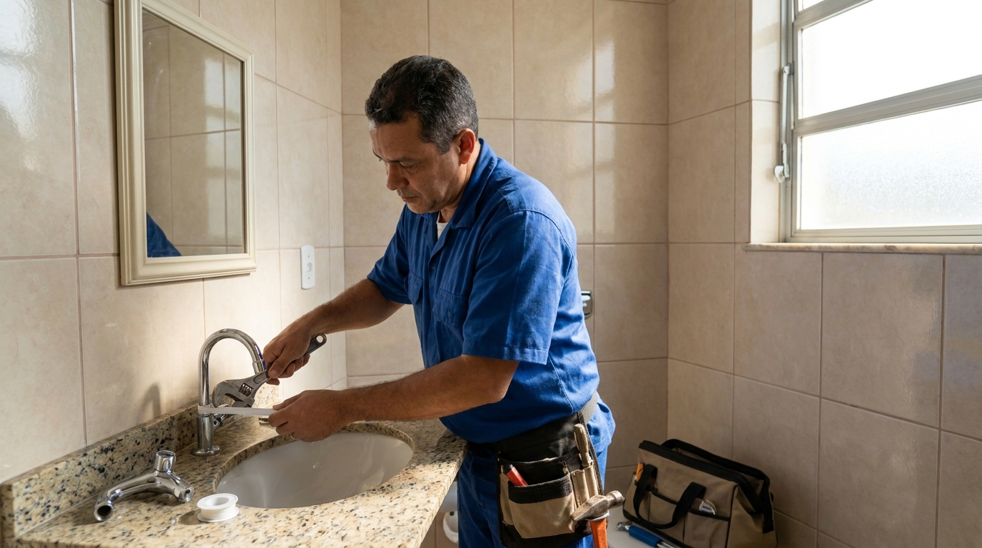 Instalação de torneira de banheiro em Cuiabá‑MT