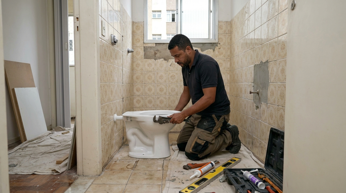 Instalação de vaso sanitário profissional em Cuiabá‑MT